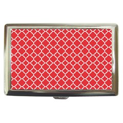 Poppy Red Quatrefoil Pattern Cigarette Money Case by Zandiepants