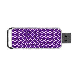 Royal Purple Quatrefoil Pattern Portable Usb Flash (two Sides) by Zandiepants