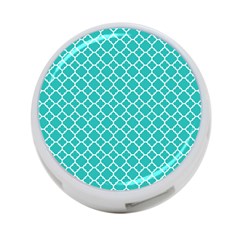 Turquoise Quatrefoil Pattern 4-port Usb Hub (one Side) by Zandiepants
