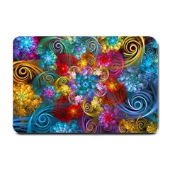 Spirals And Curlicues Small Doormat  by WolfepawFractals