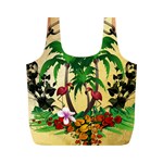 Tropical Design With Flamingo And Palm Tree Full Print Recycle Bags (M)  Back