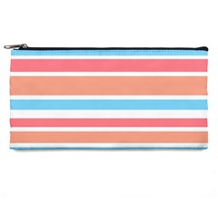Orange Blue Stripes Pencil Cases by BrightVibesDesign
