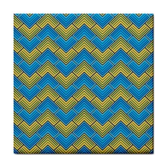 Blue And Yellow Tile Coasters by FunkyPatterns