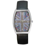 Multicoloured Union Jack Barrel Style Metal Watch Front