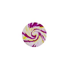 Tie Dye Pink Yellow Abstract Swirl 1  Mini Buttons by BrightVibesDesign