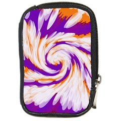 Tie Dye Purple Orange Abstract Swirl Compact Camera Cases by BrightVibesDesign