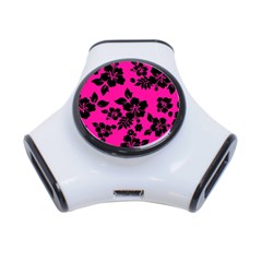 Dark Baby Pink Hawaiian 3-port Usb Hub by AlohaStore