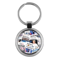 Hillary 2016 Historic Newspaper Collage Key Chains (round)  by blueamerica