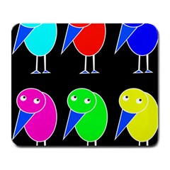Colorful Birds Large Mousepads by Valentinaart