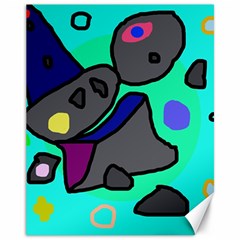 Blue Comic Abstract Canvas 11  X 14   by Valentinaart