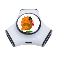 Thanksgiving Turkey - Transparent 3-port Usb Hub by Valentinaart