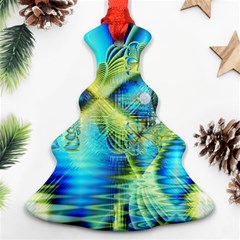 Crystal Lime Turquoise Heart Of Love, Abstract Christmas Tree Ornament (2 Sides) by DianeClancy