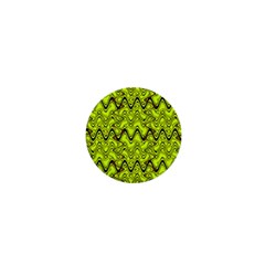 Yellow Wavey Squiggles 1  Mini Buttons by BrightVibesDesign