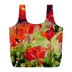 Abstact Poppys Art Print Full Print Recycle Bags (l)  by artistpixi