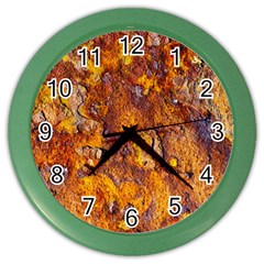 Rusted Metal Surface Color Wall Clocks by igorsin