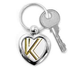 Monogrammed Monogram Initial Letter K Gold Chic Stylish Elegant Typography Key Chains (heart)  by yoursparklingshop