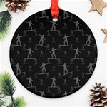 Surfing Motif Pattern Ornament (Round)  Front