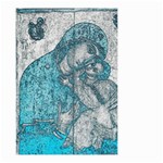 Mother Mary And Infant Jesus Christ  Blue Portrait Old Vintage Drawing Small Garden Flag (Two Sides) Front