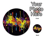 Crazy Multicolored Double Running Splashes Horizon Multi-purpose Cards (Round)  Back 22