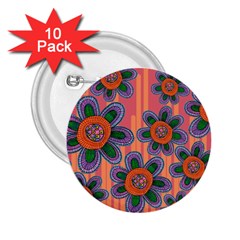Colorful Floral Dream 2 25  Buttons (10 Pack)  by DanaeStudio
