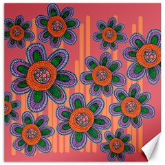 Colorful Floral Dream Canvas 12  X 12   by DanaeStudio
