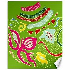 Green Organic Abstract Canvas 11  X 14   by DanaeStudio