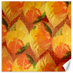Fall Colors Leaves Pattern Canvas 12  X 12   by DanaeStudio