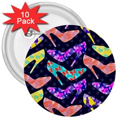 Colorful High Heels Pattern 3  Buttons (10 Pack)  by DanaeStudio