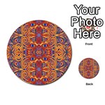 Oriental Watercolor Ornaments Kaleidoscope Mosaic Multi-purpose Cards (Round)  Back 45