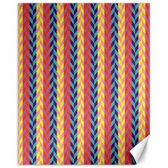 Colorful Chevron Retro Pattern Canvas 11  X 14   by DanaeStudio