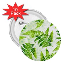Fern Leaves 2 25  Buttons (10 Pack)  by DanaeStudio