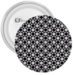 Modern Dots In Squares Mosaic Black White 3  Buttons Front