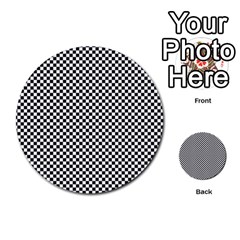 Sports Racing Chess Squares Black White Multi-purpose Cards (round)  by EDDArt