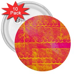 Yello And Magenta Lace Texture 3  Buttons (10 Pack)  by DanaeStudio