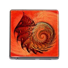 Nautilus Shell Abstract Fractal Memory Card Reader (square) by designworld65