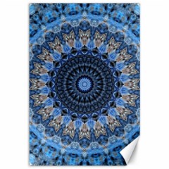 Feel Blue Mandala Canvas 12  X 18   by designworld65