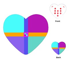 Right Angle Squares Stripes Cross Colored Playing Cards (heart)  by EDDArt