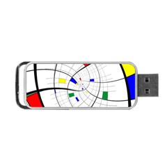 Swirl Grid With Colors Red Blue Green Yellow Spiral Portable Usb Flash (two Sides) by designworld65