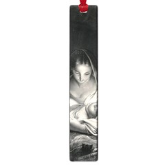Nativity Scene Birth Of Jesus With Virgin Mary And Angels Black And White Litograph Large Book Marks by yoursparklingshop