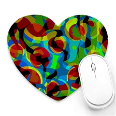 Colorful Smoothie  Heart Mousepads by Valentinaart