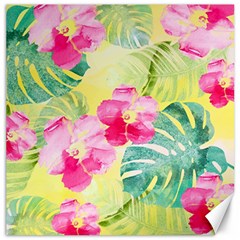 Tropical Dream Hibiscus Pattern Canvas 16  X 16   by DanaeStudio