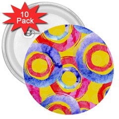 Blue And Pink Dream 3  Buttons (10 Pack)  by DanaeStudio