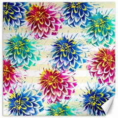Colorful Dahlias Canvas 12  X 12   by DanaeStudio