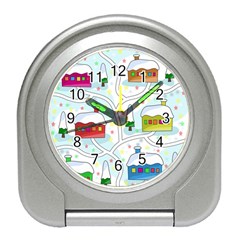 Winter Magical Landscape Travel Alarm Clocks by Valentinaart