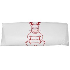 Cute Rabbit With I M So Cute Text Banner Body Pillow Case (dakimakura) by dflcprints