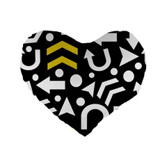 Right Direction - Yellow Standard 16  Premium Flano Heart Shape Cushions by Valentinaart