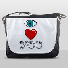 I Love You Messenger Bags by Valentinaart