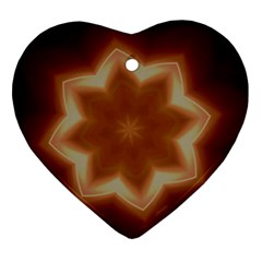Christmas Flower Star Light Kaleidoscopic Design Ornament (heart)  by yoursparklingshop