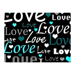 Valentine s Day Pattern - Cyan Double Sided Flano Blanket (mini)  by Valentinaart