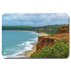 Aerial Seascape Scene Pipa Brazil Large Doormat  by dflcprints